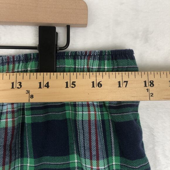 LANDS END‎ Flannel Pajamas Men's Sz L Blue Green Plaid 100% Cotton Button Up Set - Picture 14 of 16